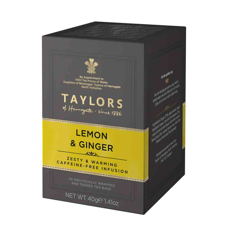 box of 20 lemon and ginger tea bags