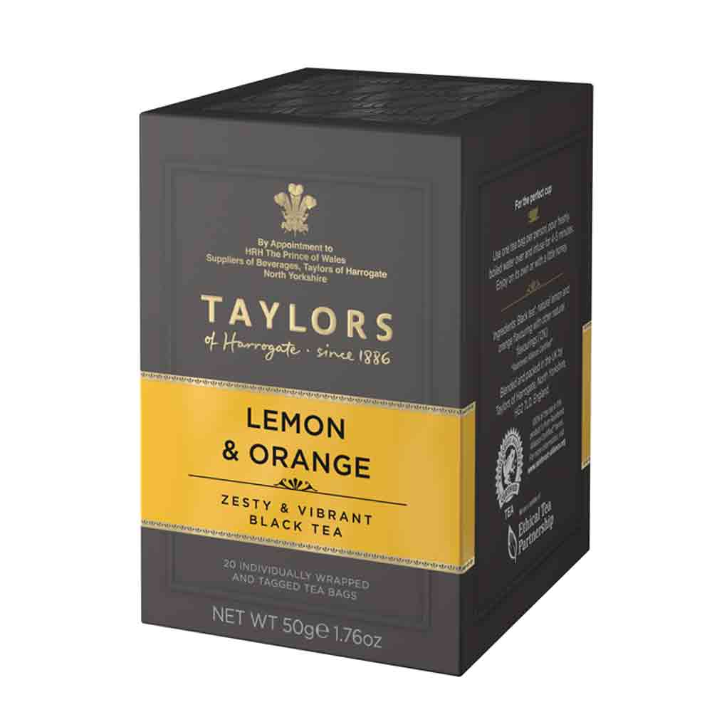 20 tea bags Taylors of Harrogate Lemon and Orange