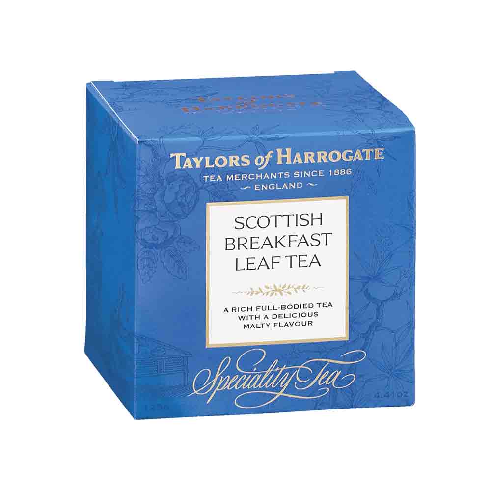box of taylors of Harrogate Scottish breakfast tea leavestea
