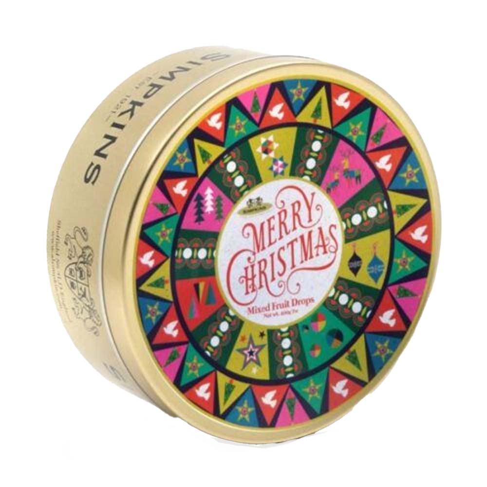 Simpkins Christmas Pattern Mixed Fruit Travel Sweets 200g