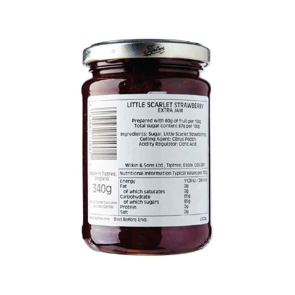 Little Scarlet Extra Jam Ingredients: Sugar, Little Scarlet Strawberries, Gelling agent: citrus pectin