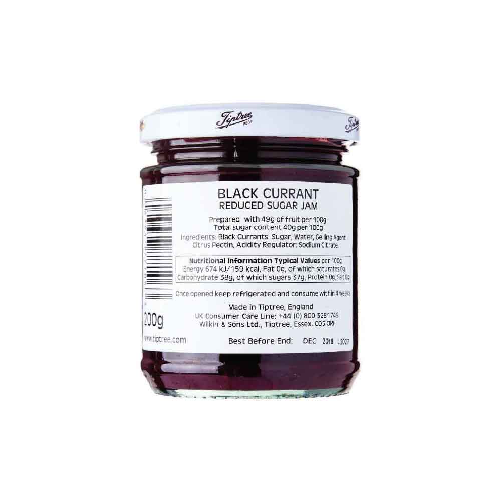 Tiptree Reduced Sugar Blackcurrant Jam 200g