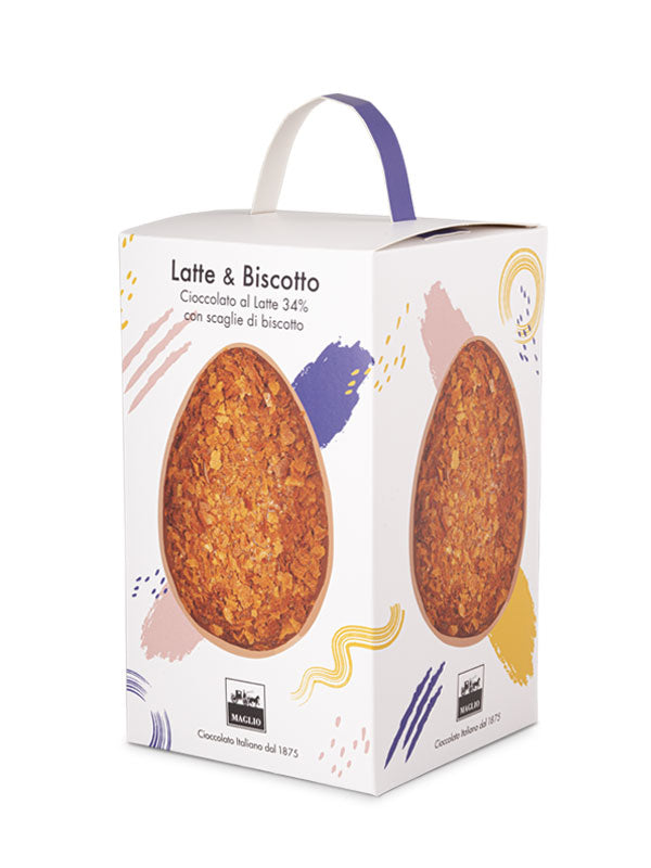 Maglio Easter Egg Milk with biscuit flakes in a box 200g